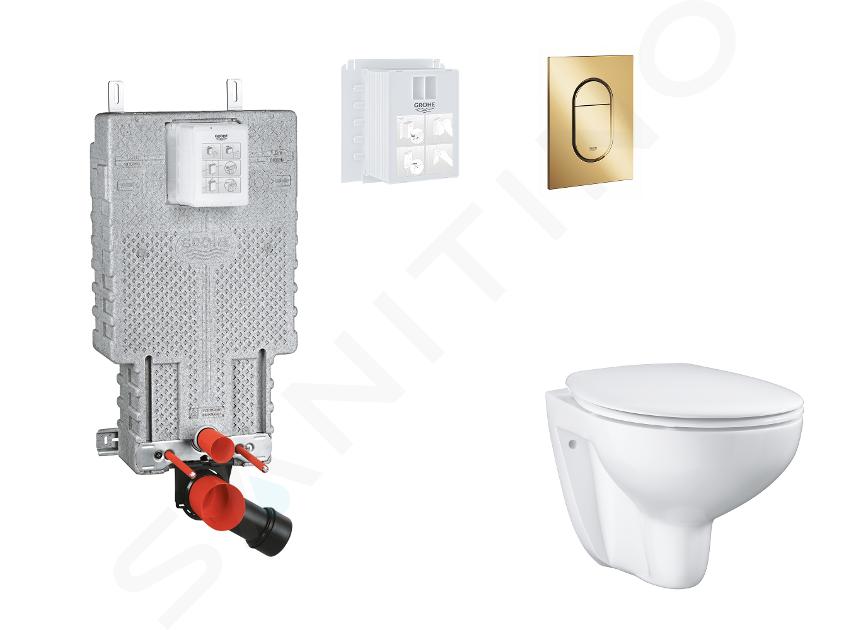 Grohe Uniset - Set predstenovej inštalácie, klozetu, dosky SoftClose a tlačidla Arena Cosmopolitan S, Cool Sunrise SANI15BB4105