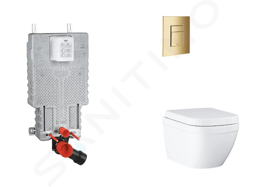 Grohe Uniset - Set pentru montare încastrată, toaletă, capac SoftClose și clapetă Skate Cosmopolitan, Triple Vortex, Cool Sunrise SANI15BB4107