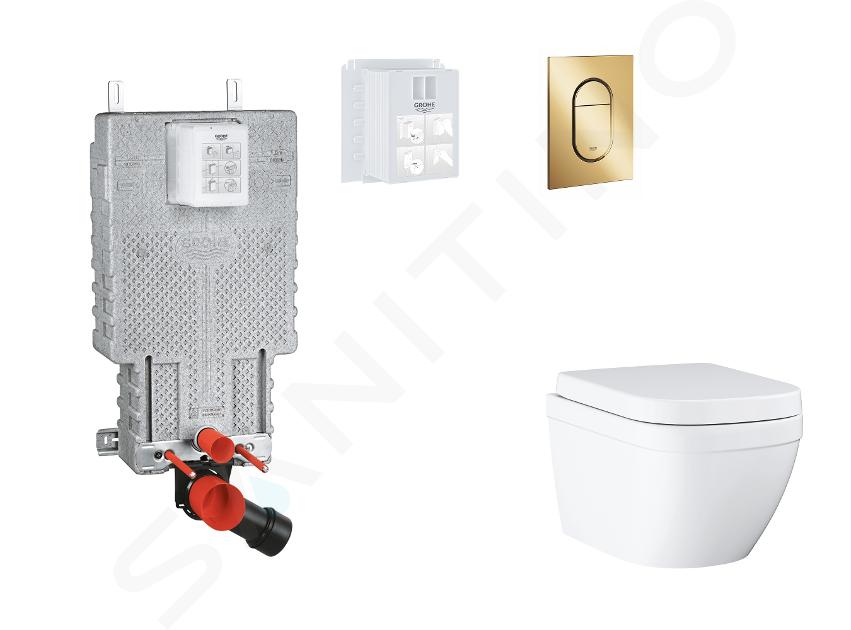 Grohe Uniset - Set predstenovej inštalácie, klozetu, dosky SoftClose a tlačidla Arena Cosmopolitan S, Triple Vortex, Cool Sunrise SANI15BB4110