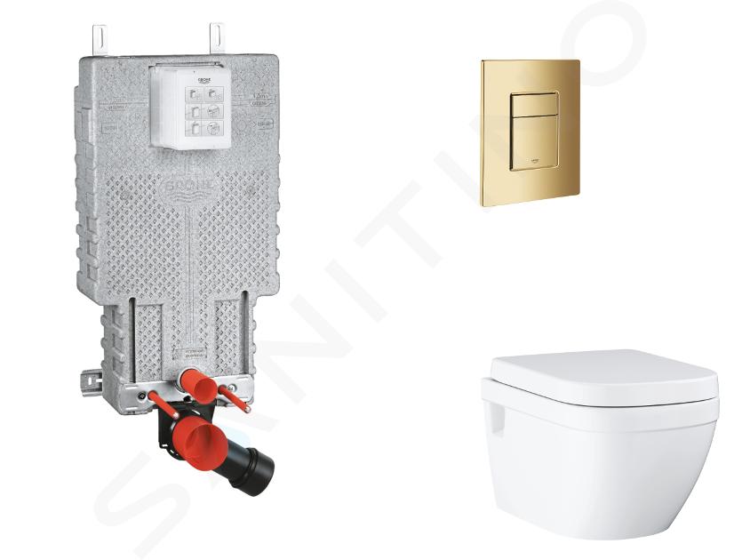 Grohe Uniset - Set bâti-support, cuvette, abattant SoftClose, plaque de déclenchement Skate Cosmopolitan, Cool Sunrise SANI15BB4112