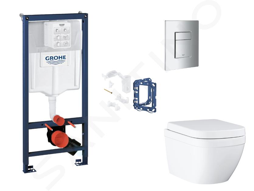 Grohe Rapid SL - Set predstenovej inštalácie, klozetu, dosky SoftClose, tlačidla Skate Cosmopolitan a súpravy na vhadzovanie tabliet, Triple Vortex, chróm SANI11BB2135