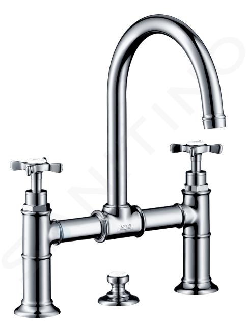 Axor Montreux - Miscelatore per lavabo con bocca girevole e bocca Push-Open, installazione a 2 fori, cromo 16510000