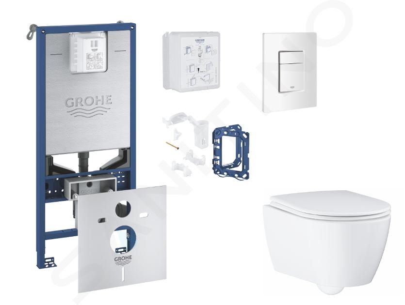 Grohe Rapid SLX - Set předstěnové instalace, klozetu, sedátka SoftClose, tlačítka Skate Cosmopolitan a sady pro vhazování tablet, alpská bílá SANI11BB3142