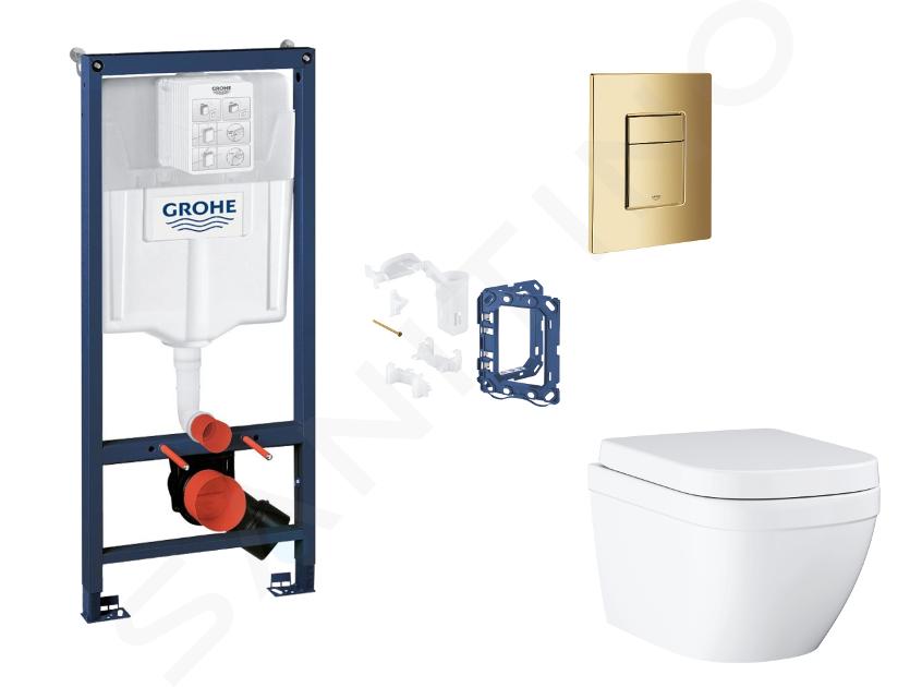 Grohe Rapid SL - Set předstěnové instalace, klozetu, sedátka SoftClose, tlačítka Skate Cosmopolitan a sady pro vhazování tablet, Triple Vortex, Cool Sunrise SANI11BB4157