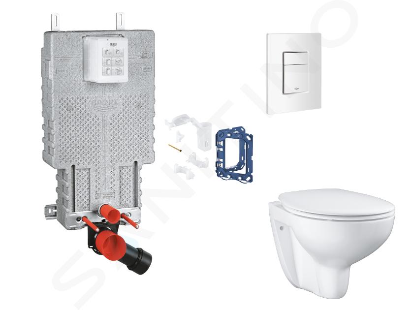 Grohe Uniset - Set predstenovej inštalácie, klozetu, dosky SoftClose, tlačidla Skate Cosmopolitan a súpravy na vhadzovanie tabliet, alpská biela SANI15BB3117