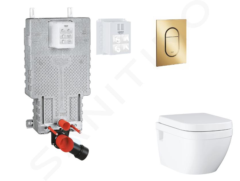 Grohe Uniset - Set bâti-support, cuvette, abattant SoftClose, plaque de déclenchement Arena Cosmopolitan S, Cool Sunrise SANI15BB4115