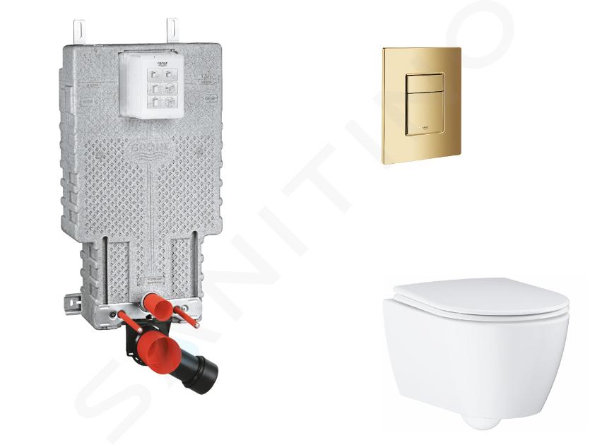 Grohe Uniset - Set predstenovej inštalácie, klozetu, dosky SoftClose a tlačidla Skate Cosmopolitan, Cool Sunrise SANI15BB4117