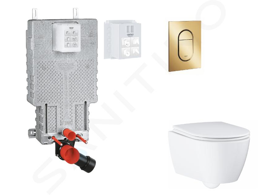 Grohe Uniset - Set predstenovej inštalácie, klozetu, dosky SoftClose a tlačidla Arena Cosmopolitan S, Cool Sunrise SANI15BB4120