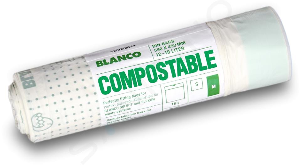 Blanco Accessoires - Sacs poubelle 12-19 l, type M, compostables, 15 pièces 527871