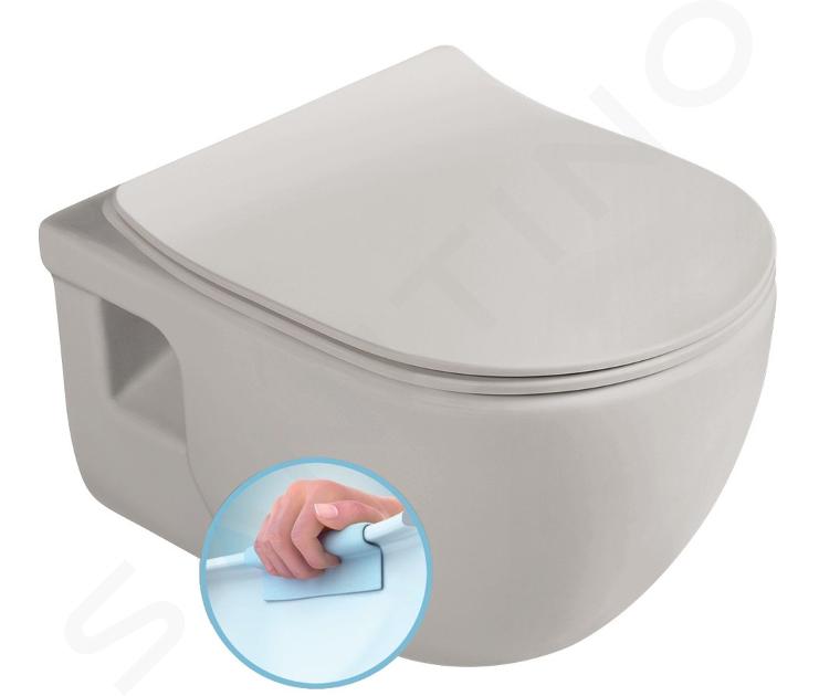 Sapho Brilla - Hangend toilet, Rimless, mat wit beige 100614-114