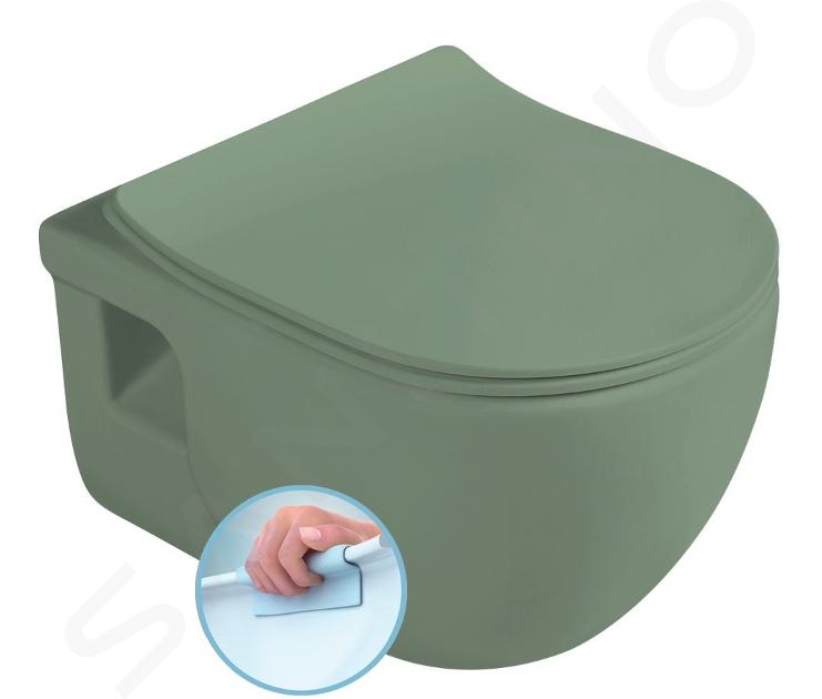 Sapho Brilla - Hangend toilet, Rimless, mat groen 100614-128