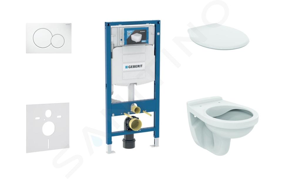 Geberit Duofix - Set con modulo di installazione, vaso Alpha con copriwater e placca di comando Sigma01, bianco alpino 111.300.00.5 NR1