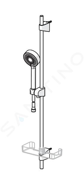 Hansa Basicjet - Conjunto de alcachofa ducha, 1 chorro, soporte