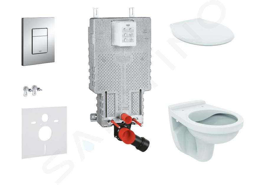 Grohe Uniset - Set predstenovej inštalácie, klozet Alpha s doskou, tlačidlo Skate Cosmopolitan, chróm 38643SET-KR