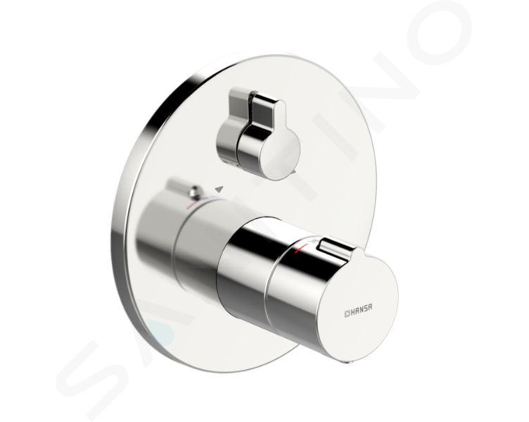 Hansa Home - Mitigeur thermostatique de baignoire encastré, avec 2 vannes d'arrêt, chrome 88629045