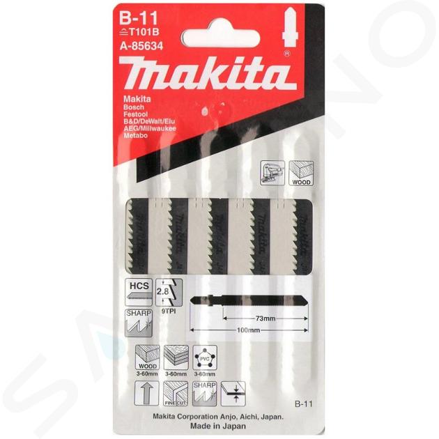 Makita Toebehoren - Set van zaagbladen 9 TPI, lengte 100 mm, 5 stuks A-85634