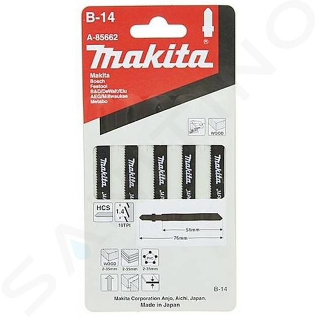 Makita Toebehoren - Set van zaagbladen 18 TPI, lengte 76 mm, 5 stuks A-85662