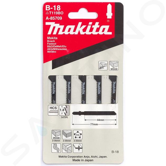 Makita Toebehoren - Set van zaagbladen 14 TPI, lengte 77 mm, 5 stuks A-85709