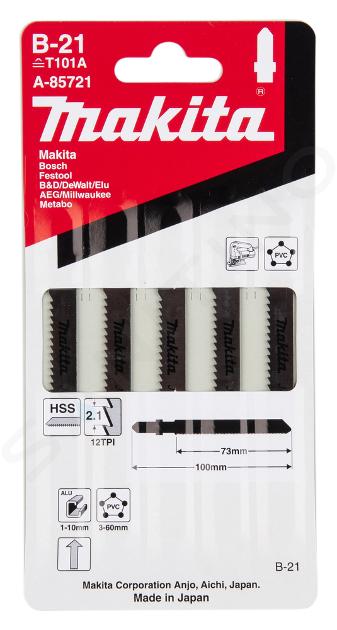 Makita Toebehoren - Set van zaagbladen 12 TPI, lengte 100 mm, 5 stuks A-85721