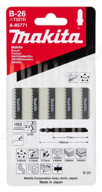 Makita Toebehoren - Set van zaagbladen 9 TPI, lengte 100 mm, 5 stuks A-85771