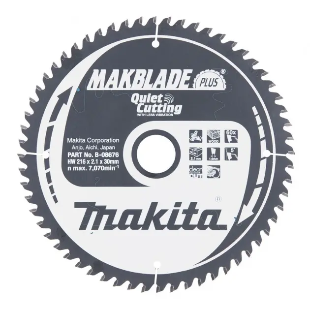 Lame De Scie Circulaire 184 Mm, Alésage 15,875 Mm, 60 Dents TCG - Pour Aluminium, Métaux Non Ferreux Et Plastique