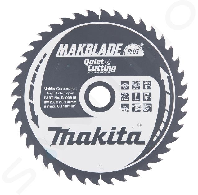 Makita Príslušenstvo - Pílový kotúč na drevo 250x30 mm, 40 zubov B-09818