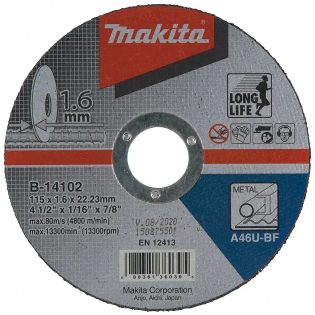 Makita - Rezný kotúč na kov 115x22,2 mm B-14102