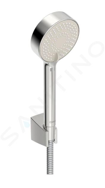 Hansa Basicjet - Set de pommeau de douche, support et flexible, 3 jets, ECO, chrome 44680133