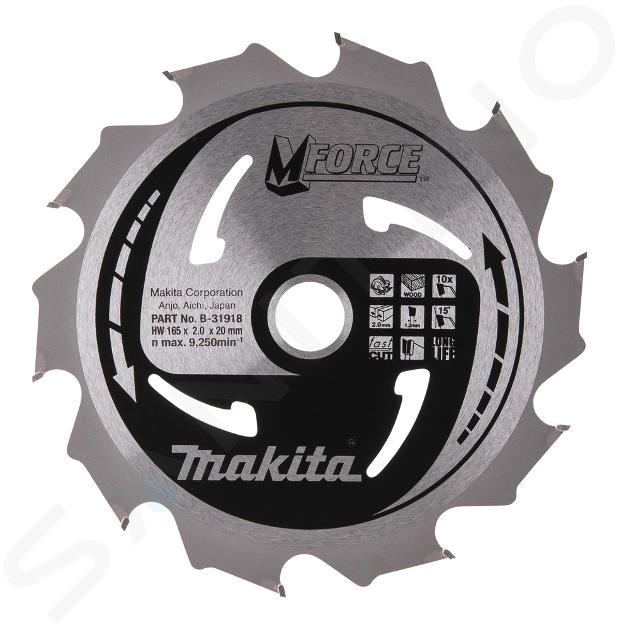 Makita Příslušenství - Pilový kotouč na dřevo, 165x20 mm, 10 zubů B-31918