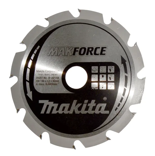 Levně Makita Příslušenství - Pilový kotouč na dřevo, 190x30 mm, 12 zubů B-32144