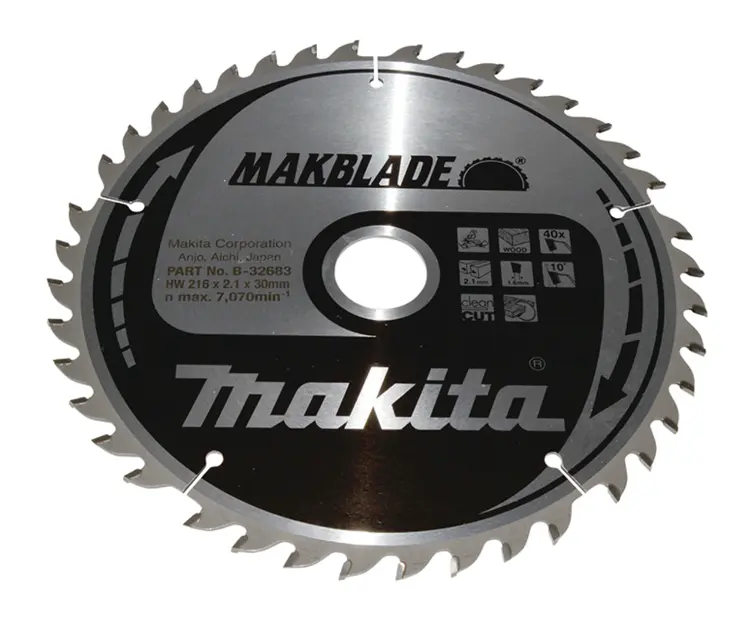 Levně Makita Příslušenství - Pilový kotouč na dřevo 216x30 mm, 40 zubů B-32683