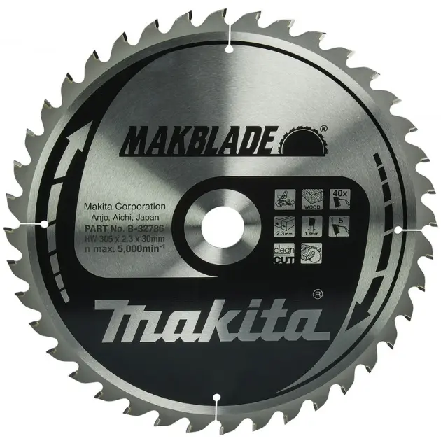 Makita Příslušenství - Pilový kotouč na dřevo 305x30 mm, 40 zubů B-32786