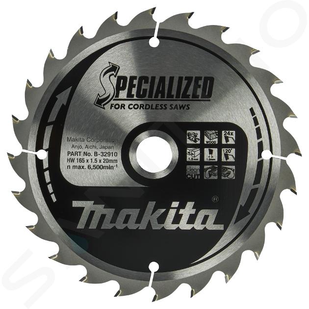 Makita Příslušenství - Pilový kotouč na dřevo, 165x20 mm, 24 zubů B-32910