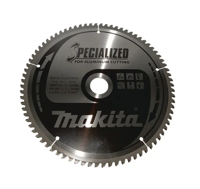 Makita - Hoja de sierra para aluminio, 260x30 mm, 80 dientes B-33320