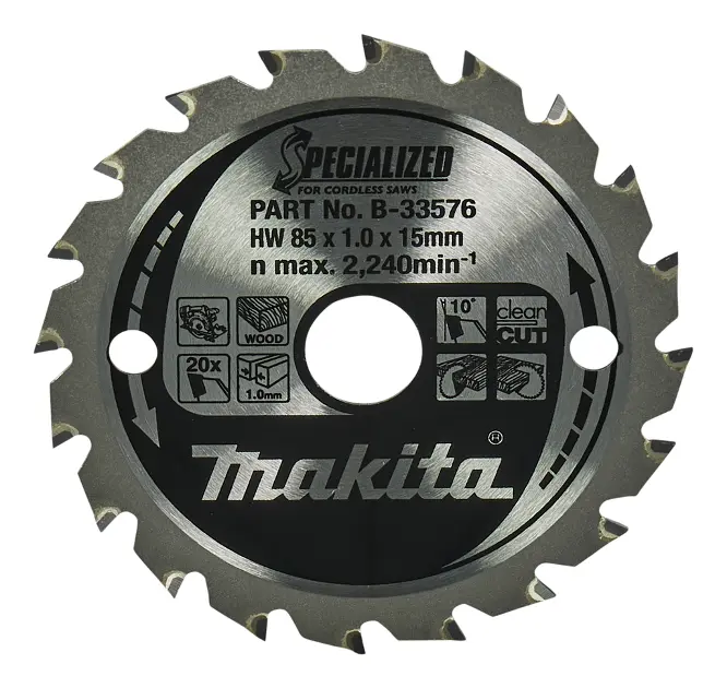 Makita Toebehoren - Zaagblad voor hout, 85x15 mm, 20 tanden B-33576