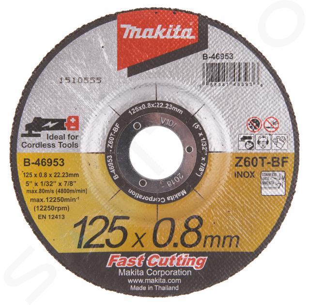 Makita Príslušenstvo - Rezný kotúč na nehrdzavejúcu oceľ 125x22,2 mm B-46953