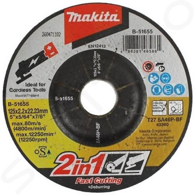 Makita Príslušenstvo - Rezný kotúč 125x22,2 mm B-51655