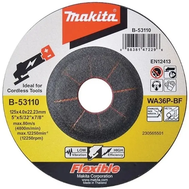 Makita Accesorios - Disco abrasivo para metal 125x22 mm B-53110