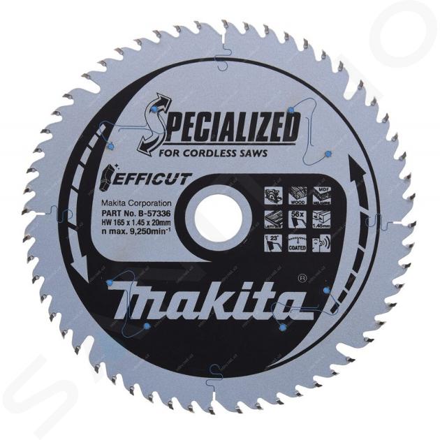 Makita Príslušenstvo - Pílový kotúč na drevo 165x20 mm, 56 zubov B-57336
