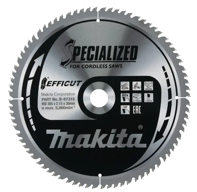 Levně Makita Příslušenství - Pilový kotouč na dřevo 305x30 mm, 80 zubů B-67315