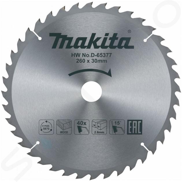 Makita Toebehoren - Zaagblad voor hout 260x30 mm, 40 tanden D-65377