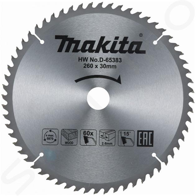 Makita Accessoires - Lame de scie circulaire à bois 260x30 mm, 60 dents D-65383