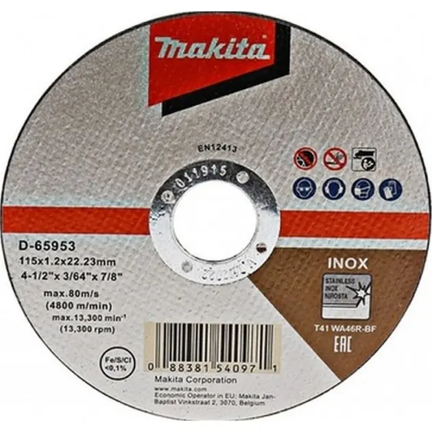 Makita Tillbehör - Kapskiva för rostfritt stål 115x22,23 mm D-65953