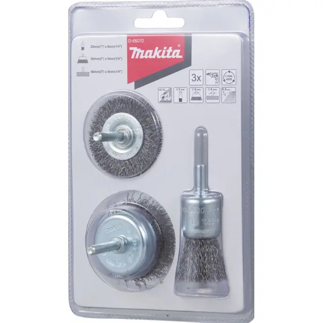 Makita Accessoires - Set 3 brosses métalliques D-66070