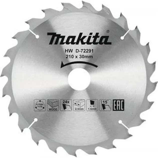 Levně Makita Příslušenství - Pilový kotouč na dřevo 210x30 mm, 24 zubů D-72291