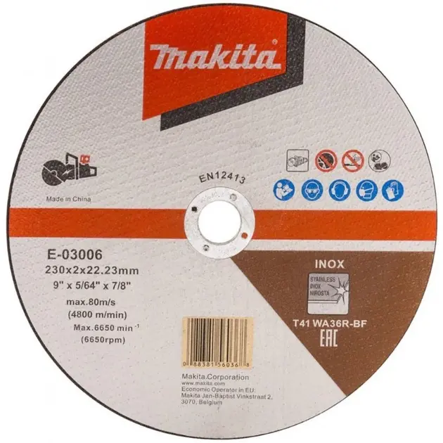 Makita Akcesoria - Tarcza tnąca do stali nierdzewnej 230x22,23 mm E-03006