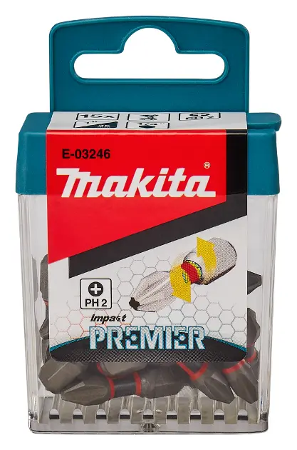Levně Makita Příslušenství - Sada bitů PH2, 15 ks E-03246