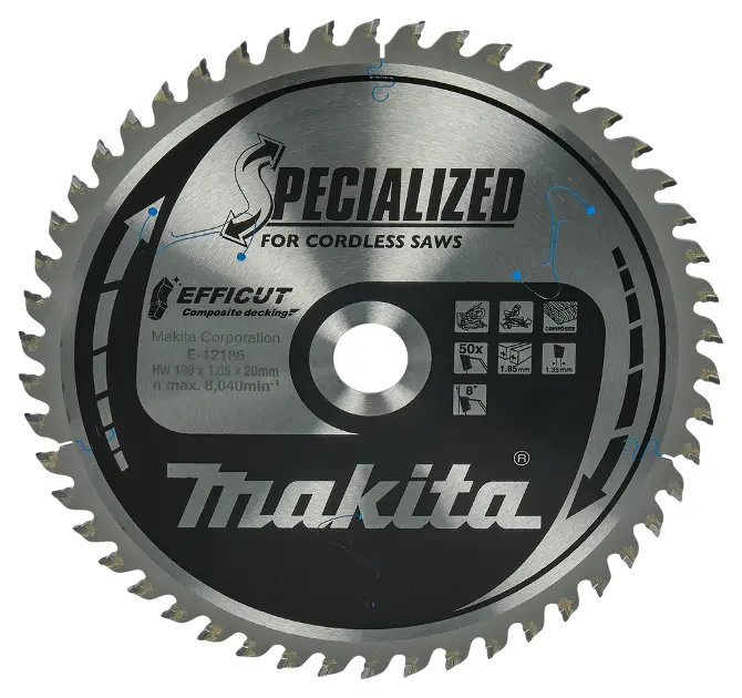Levně Makita Příslušenství - Pilový kotouč na dřevo 190x20 mm, 50 zubů E-12186