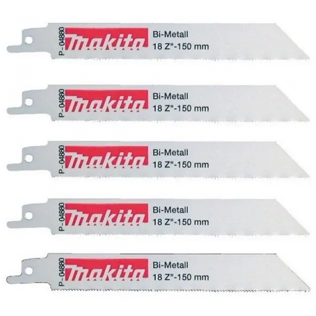 Levně Makita Příslušenství - Sada pilových plátků na kov, délka 15 cm, 5 ks P-04880
