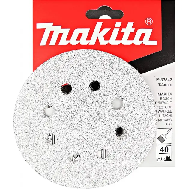 Levně Makita Příslušenství - Brusný papír K40, průměr 125 mm, 10 ks P-33342